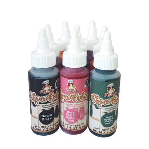 Kit de Choco Color Liposoluble 8 colores de 2.02 fl oz (60ml) (Fat Soluble Choco Color Kit)