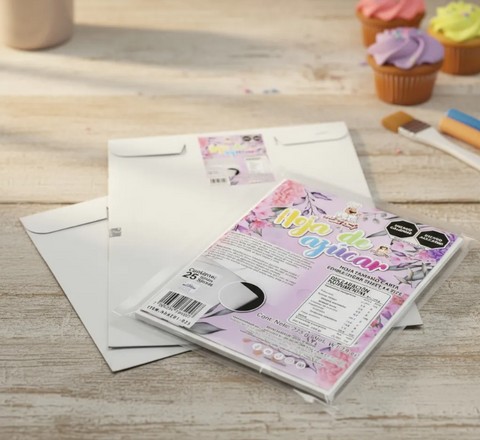 Ma Baker and Chef Ultra White Edible Icing Sheets for Cake Decorating & Edible Printing – Kosher Certified – 25 Sheets – A4 Size – Long/// Hojas de glaseado comestible Ma Baker and Chef Ultra Blanco para decoración  e impresión comestible