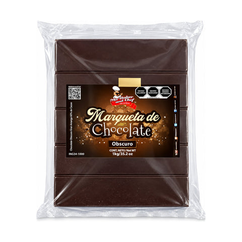 MBK Chocolate block for melting - Dark Chocolate (Semisweet) on white background