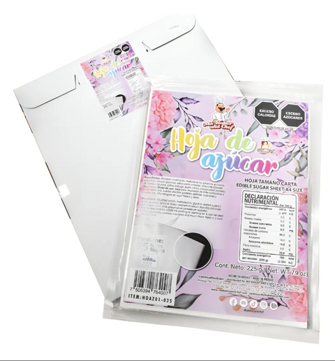 Ma Baker and Chef Ultra White Edible Icing Sheets for Cake Decorating & Edible Printing – Kosher Certified – 25 Sheets – A4 Size – Long/// Hojas de glaseado comestible Ma Baker and Chef Ultra Blanco para decoración  e impresión comestible