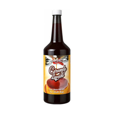 MBK Liquid caramel for flan on white background
