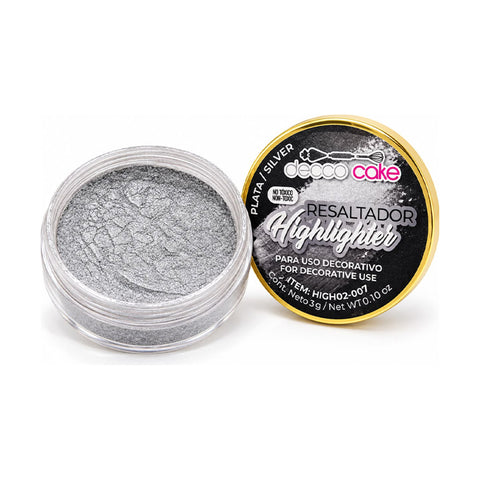 MBK Silver highlighter dust on white background