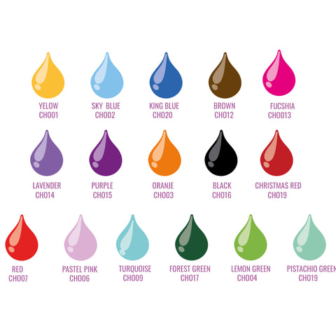 Kit de Choco Color Liposoluble 16 colores de 2.02 fl oz (60 ml) (Fat Soluble Choco Color Kit)
