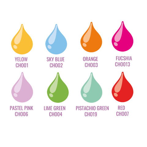 Kit de Choco Color Liposoluble 8 colores de 2.02 fl oz (60ml) (Fat Soluble Choco Color Kit)