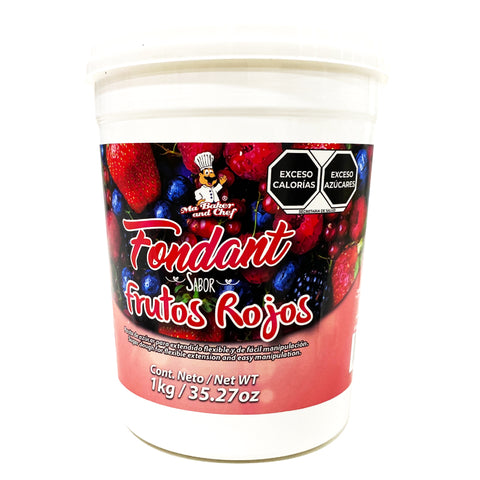 Fondant de Frutos Rojos Color Blanco 35.27 oz (1 kg) (Red Fruit Fondant)